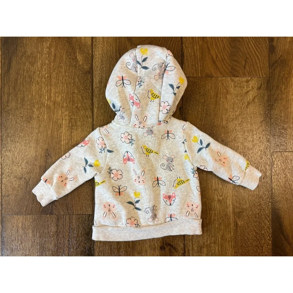 Carters Baby Girl 3‎ Months Jacket Hoodie Top Full Zip Sweatshirt Animals Mouse